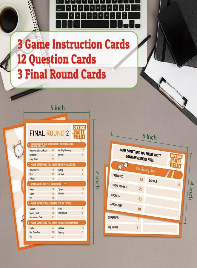 Xenseou Office Party Feud Game, Office Activity Games, Office Trivia Game Set, Games For Team Building, Office Party Game and Activity Supplies-OF03 - Image 2